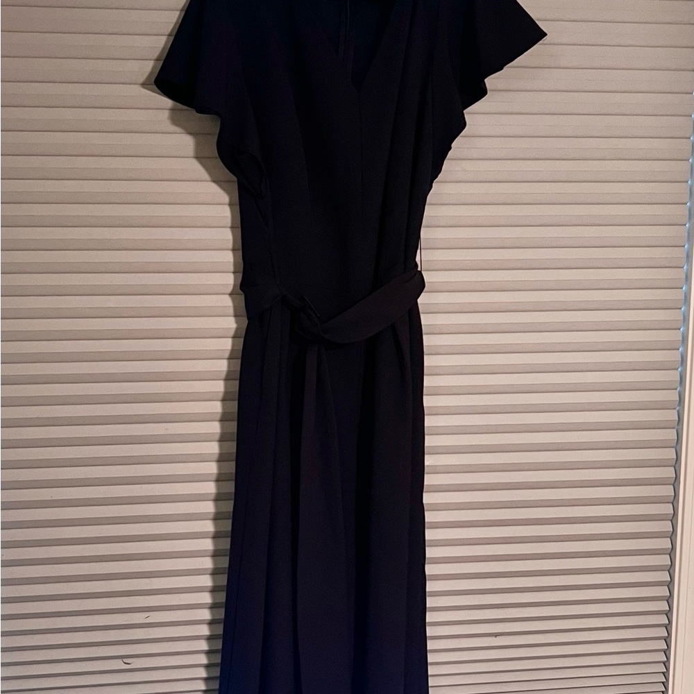 Lane Bryant Navy Blue V-Neck Jumpsuit